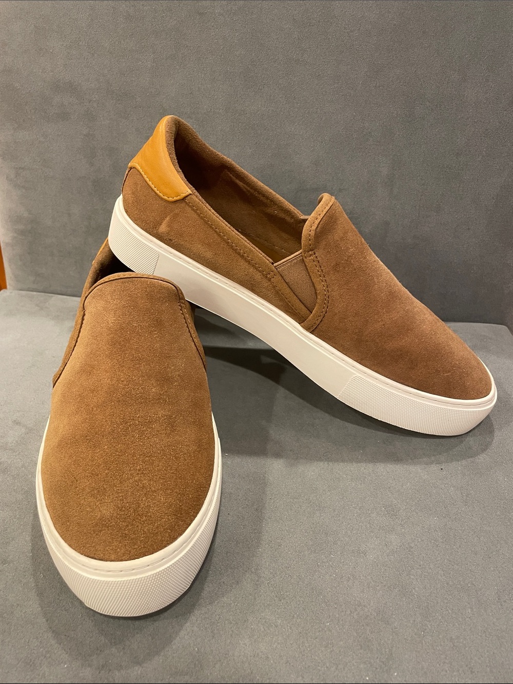 UGG Men's 11 Slip-On Brown Suede Casual Sneakers Leather Shoes